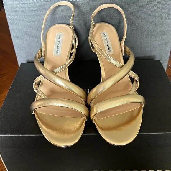 Gold Strap Heels - Picture 1 of 5